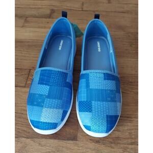 Women's Lands' End Blue Slip on Shoes Size 10M New!